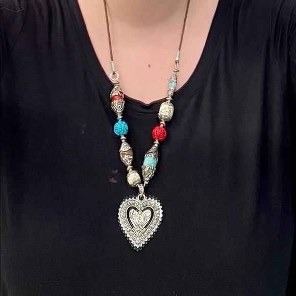 Lucky Brand multi stone heart - Picture 2 of 3